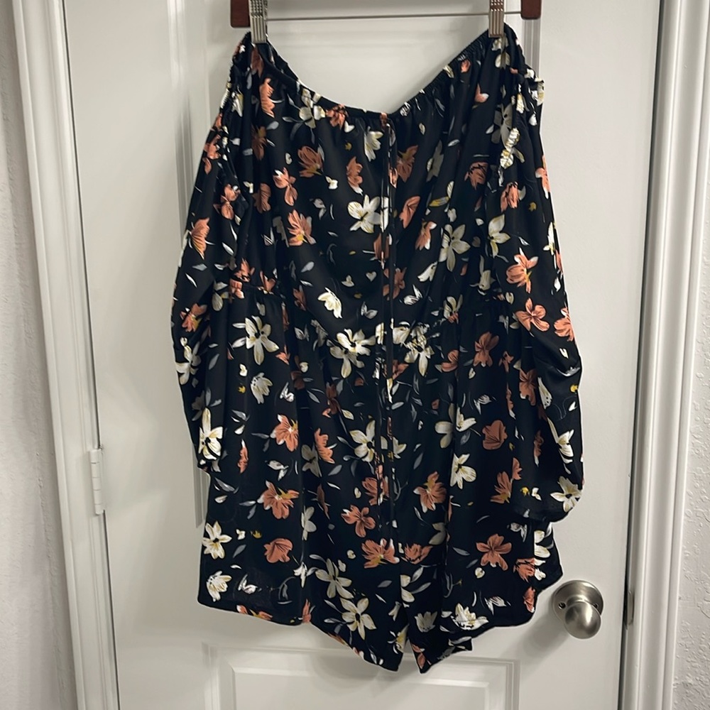 Plus size floral romper